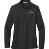Port Authority Women's Silk Touch Long Sleeve Polo - Black