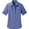 Port Authority Women's Short Sleeve SuperPro Oxford Shirt - Navy