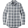 Port Authority Women's Plaid Flannel Tunic - Grey/Cream Plaid