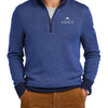 Brooks Brothers Washable Merino Birdseye 1/4-Zip Sweater - Navy/Compass Blue