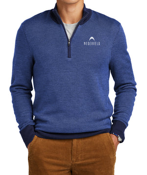 Brooks Brothers Washable Merino Birdseye 1/4-Zip Sweater