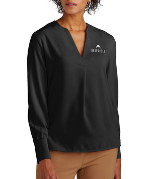 Brooks Brothers Women’s Open-Neck Satin Blouse