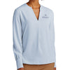 Brooks Brothers Women’s Open-Neck Satin Blouse - Heritage Blue