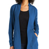 Port Authority Women's Microterry Cardigan - Aegean Blue