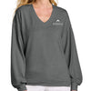 TravisMathew Women’s Long Weekend V-Neck - Dark Grey Heather
