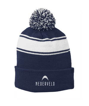 Sport-Tek Stripe Pom Pom Beanie