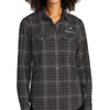 Port Authority Women's Long Sleeve Ombre Plaid Shirt - Deep Black